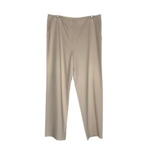 St. John Women’s Beige Tailored Trousers Silk Lined Straight Leg USA Size 14